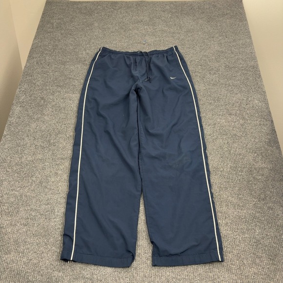 Nike Other - Vintage Nike Track Pants Mens XL Navy Blue Polyester White Piping Sportswear